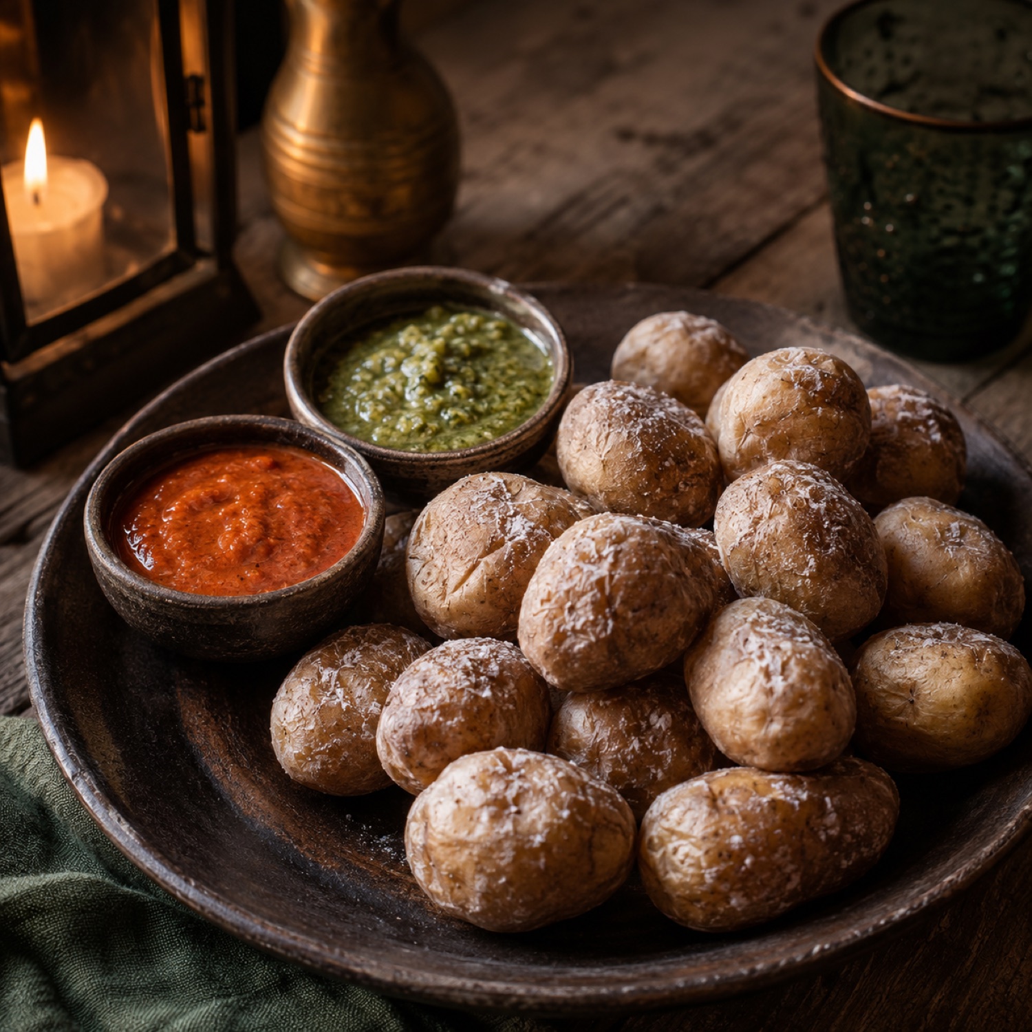 Papas arrugadas con mojos